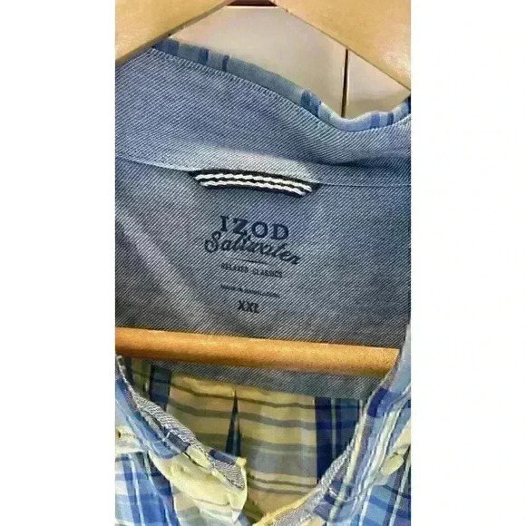 Izod Saltwater Relaxed Classic Seaport Poplin Mens Shirt Size XXL Pre-Owned - Picture 4 of 9
